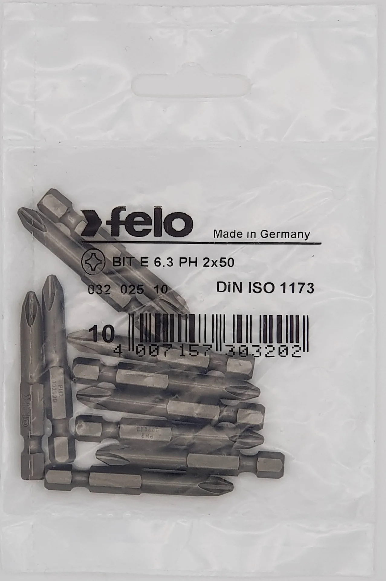 Бита крестовая серия Industrial PH 2X50, 10 шт. Felo 03202510 — детальное фото