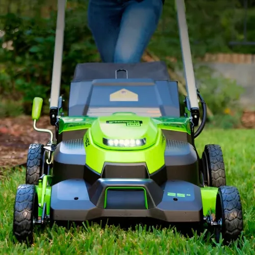 Газонокосилка самоходная Greenworks GD60LM61 60V 2519107 (61 см) бесщеточная аккумуляторная — детальное фото