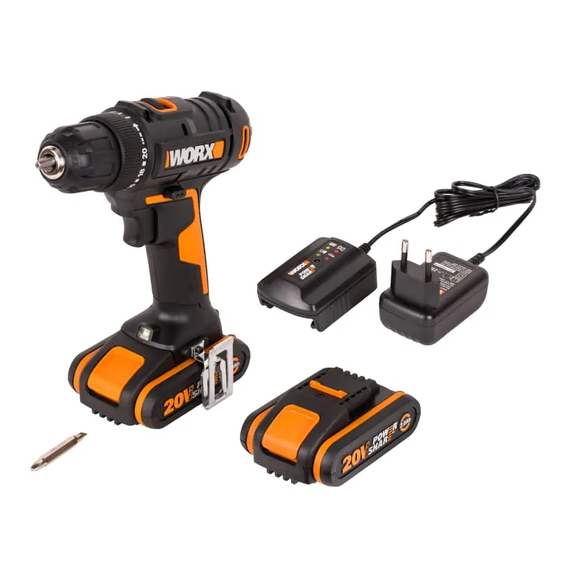 Дрель-шуруповерт WORX WX100 20V 30Нм аккумуляторная — детальное фото
