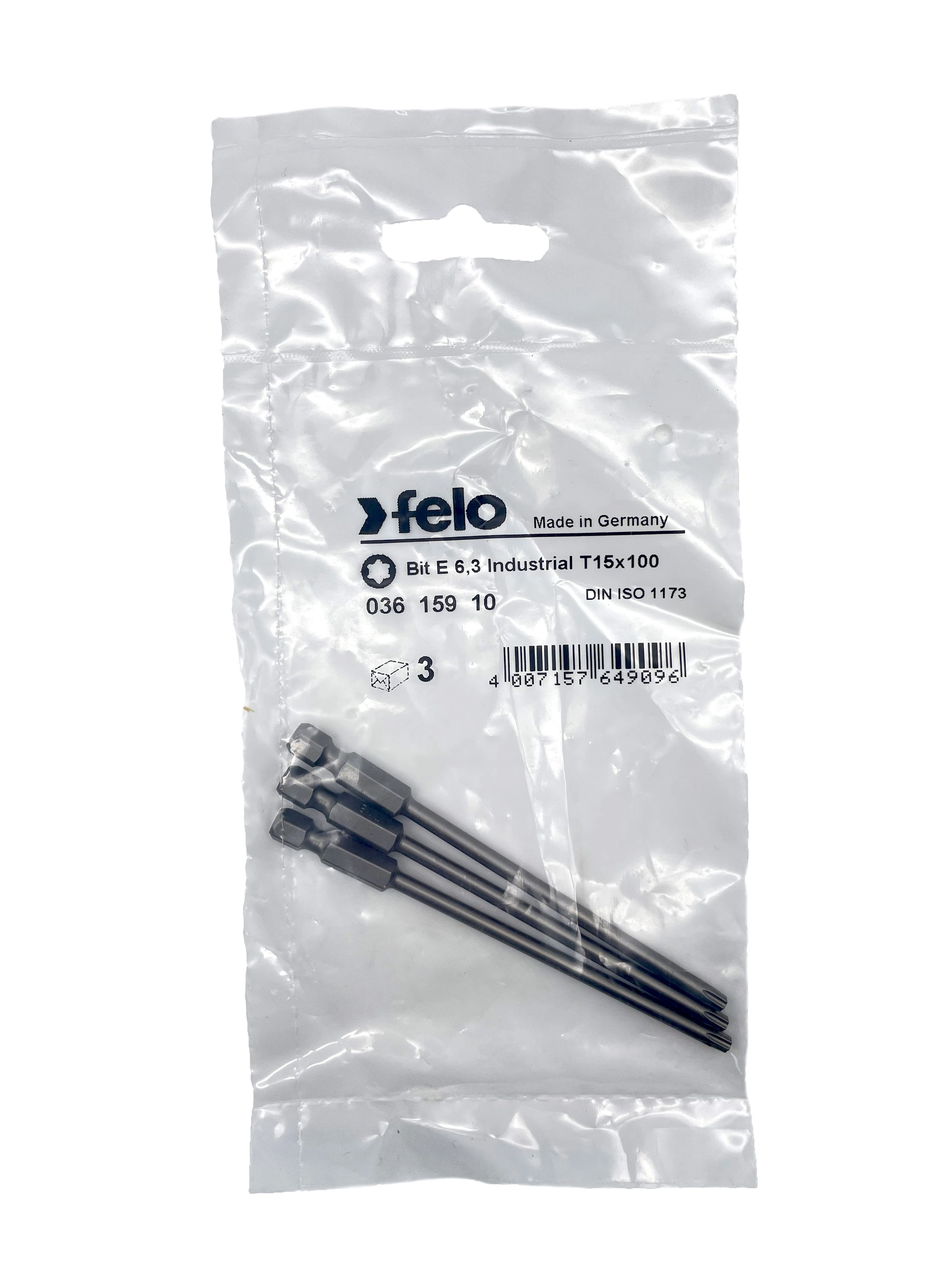 Бита Torx TX15, 100 мм, 3 шт Felo 03615910 — детальное фото