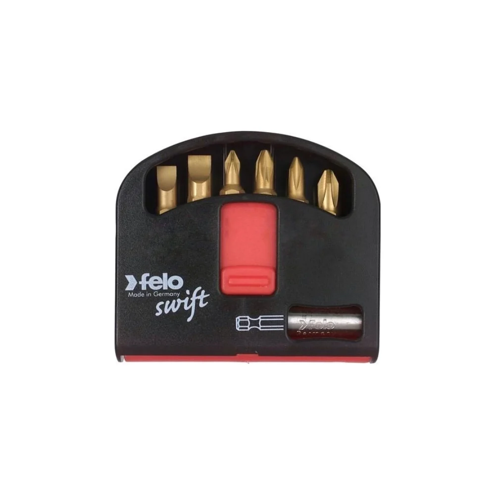 Набор бит TiN (6 бит с держателем; Tx; 25 мм; в кейсе Swift) Felo 02060476 — детальное фото