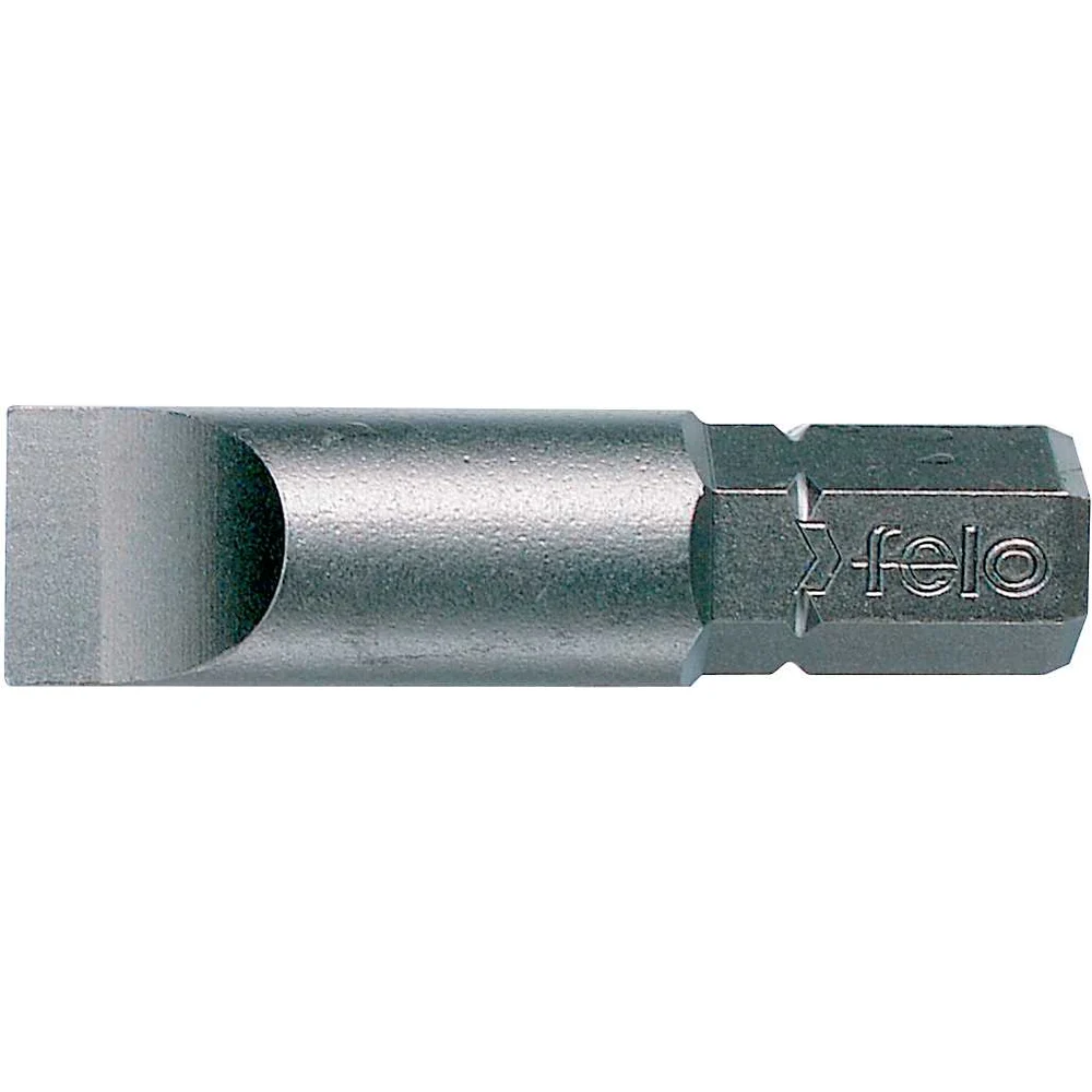 Бита плоская шлицевая Industrial SL5.5x1.0, 32 мм, посадка С8 5/16", 10 шт Felo 07052410 — детальное фото